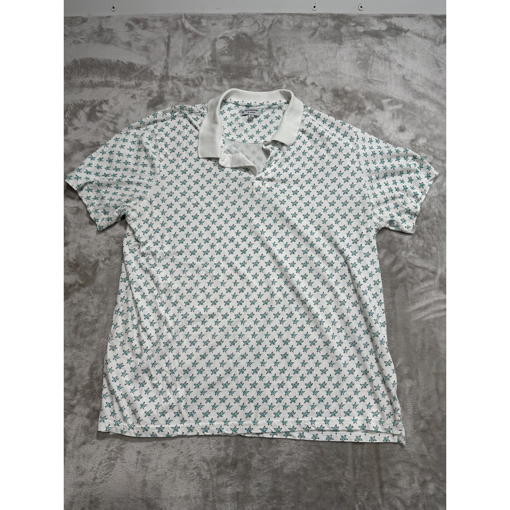 Britches Sports by Samtex Polo‎ Shirt Men's Size XL White All Over Print EUC